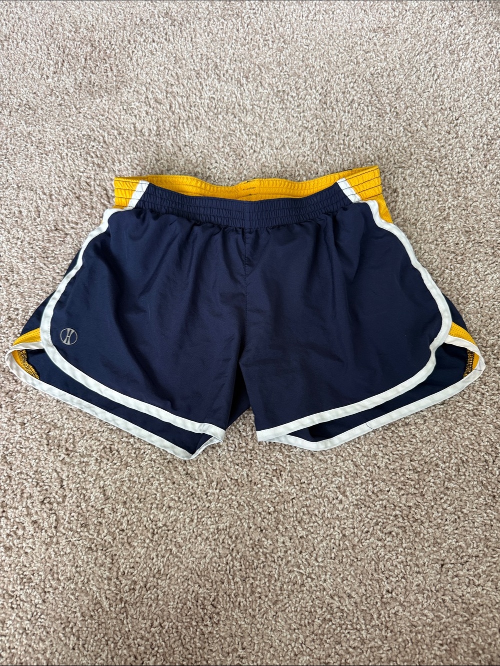 Holloway Navy Shorts with Yellow and White Trim